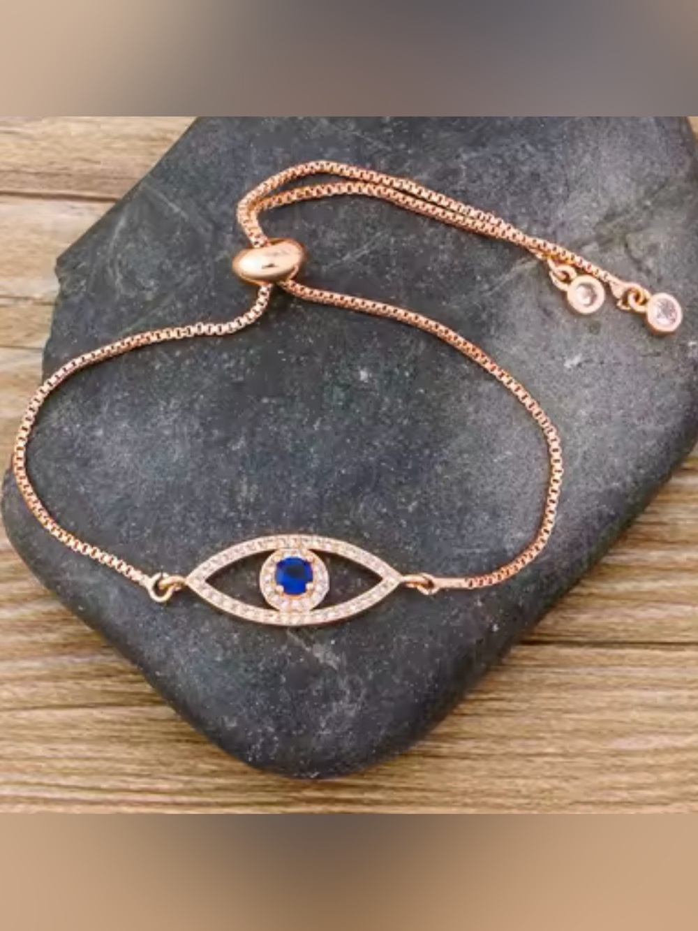 New Rose Gold Evil Eye Bracelet
